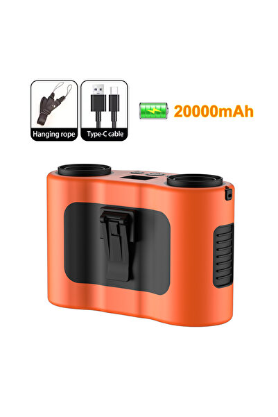 Choice Orange Portable Waist Clip Fan Wearable Mini USB Rechargeable Hanging ...
