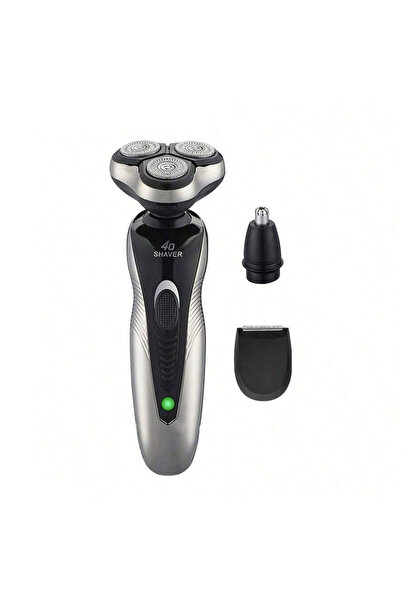 Choice1 Silvery 3-blade rotary electric shaver with USB rechargeable, multi-f...