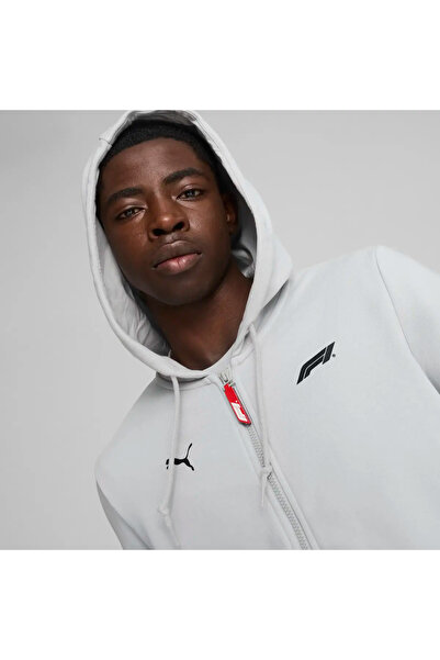 Puma F1 ESS Full-Zip Hoodie Gri Erkek Sweatshirt