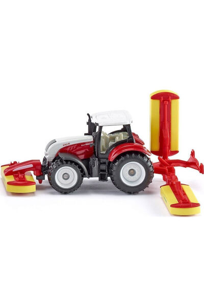 Siku Tractor Steyr cu mașină de tuns iarba și camionetă, pentru copii de la 3...