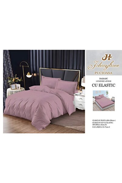 naniland.ro Damask Duvet Cover Set 2 Persons 4 Pieces with Stretchy 180x200 c...