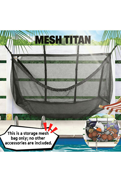 Choice black Large Hanging Pool Storage Mesh Bag - Net Organizer for Pool Toy...