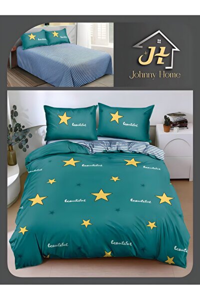 naniland.ro Lenjerie de Pat Bumbac Satinat 2 Persoane 4 Piese fără Elastic 20...