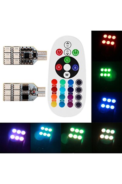 AKSOY T10 Led Lamba Uzaktan Kumandalı 12 Ledli Yedi Renk