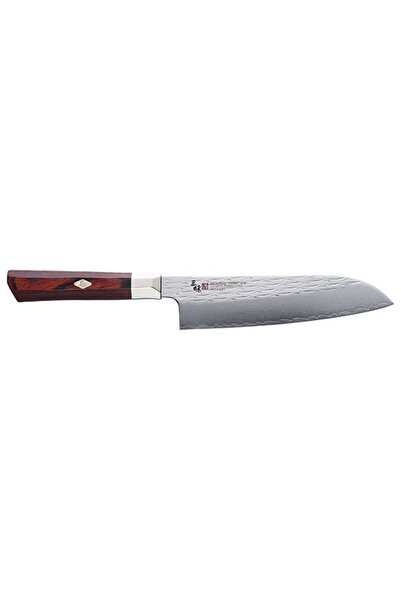 MCUSTA Cutit Santoku Zanmai, 180mm, maner din lemn, rosu