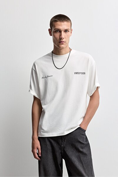 LEFTIES Kiraz baskılı t-shirt