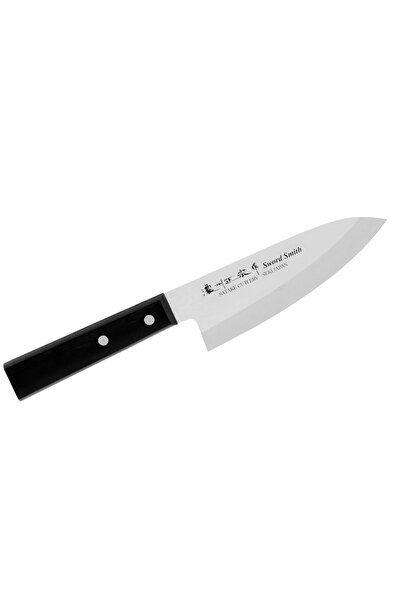 Satake Cutlery Cutit Deba Satake 15,5 cm, otel, maner din lemn, negru/argintiu