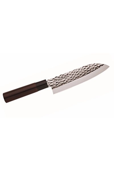 SekiRyu Cutit Santoku KATEI HAMMERED 165mm, otel 420J2, maner din lemn de top...