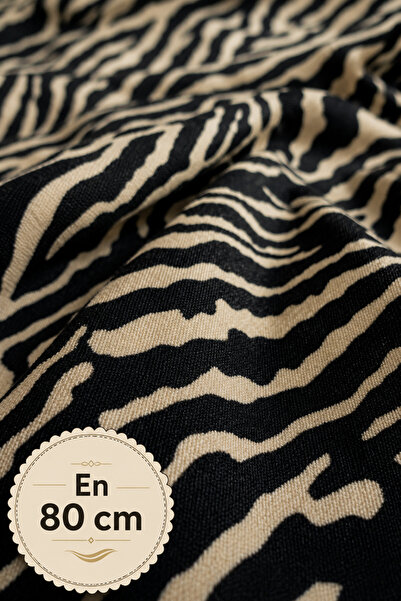 Narin Kumaş Evi Likralı Örme Kumaş - Zebra desen