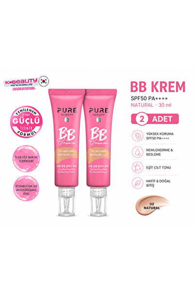 PURE BEAUTY BB Krem SPF50 PA++++ Natural - 30 ml, 2'li Set