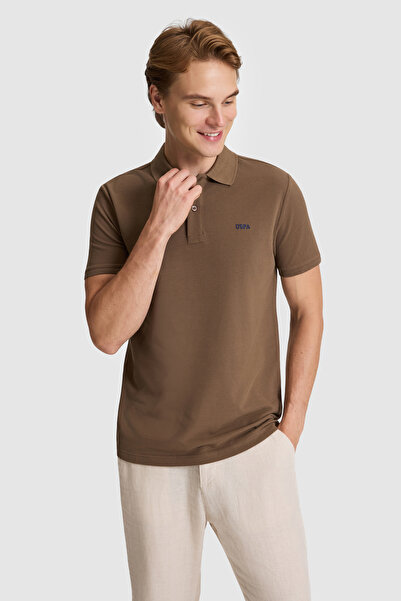 U.S. Polo Assn. Erkek Kahverengi Basic Tişört 50326963-VR029