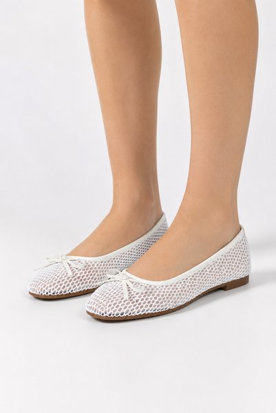 FootFrenzy Elora Women's Mesh Ballerina Bowknot Casual Summer Lightweight Comfortable Mary Jane Shoes
