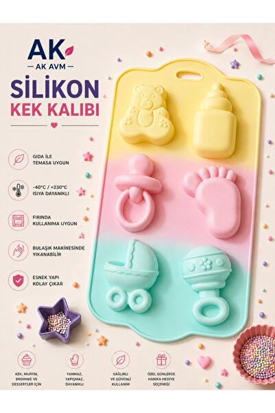 Ak Avm Bebek Temalı Kek Kalıbı 6 Gözlü Baby Shower Kurabiye & Kek Kalıbı