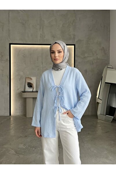 Naknaku Three-Lace Muslin Tunic-Blue