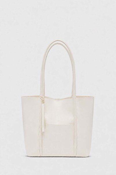 Shule Bags Pebbled Shoulder Bag Cream