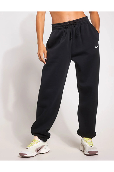 Nike Phoenix Fleece Yüksek Belli Bol Kesimli Kadın Siyah Eşofman Alt