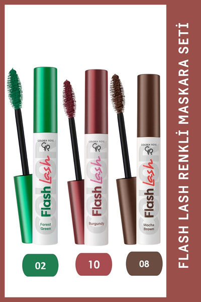 Golden Rose Flash Lash Renkli Maskara Seti No:02-10-08
