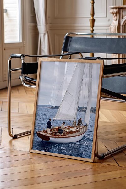 Postifull Sailboat Poster, Wooden Framed Poster, Old Money Series, No:113203