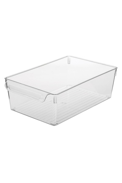 Z Store Organizator transparent din plastic pentru frigider, cu mâner, 20x32....