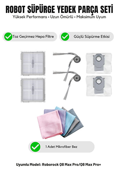 Asgard Grup 2 Side Brushes 2 Filters 2 Dust Bags 1 Cleaning Cloth Compatible ...