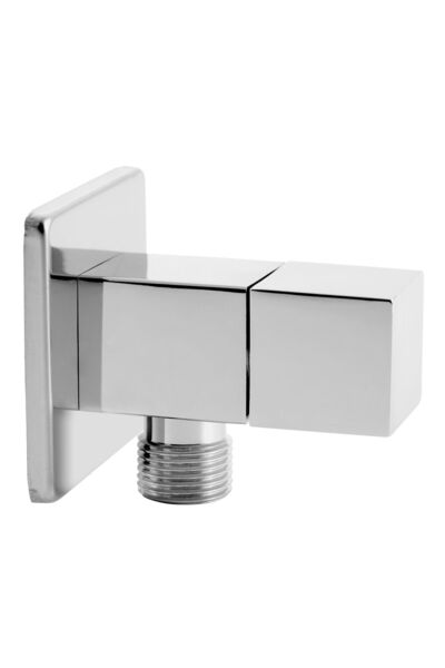 FERRO Z294 Γωνιακός Διακόπτης Χρωμέ Μπρούτζος 1/2x1/2