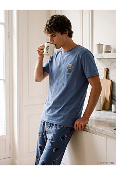LC Waikiki Esvab • Modern & Distinctive Standart Fit Printed Men's Pajama Set
