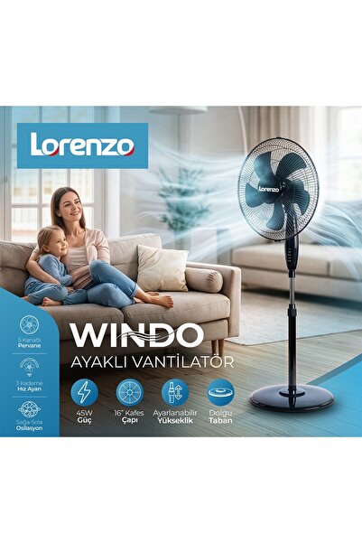 Lorenzo Windo Ayaklı Vantilatör – Yazın Serinliğin Yeni Adı!