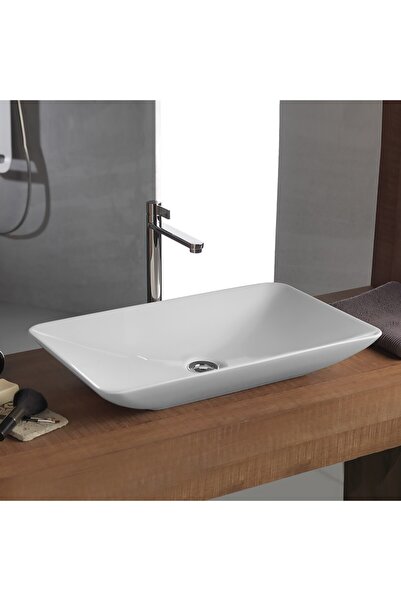 BIANCO CERAMICA Rio 38060 Λευκός Πορσελάνινος Νιπτήρας Μπάνιου Επιτραπέζιος 6...