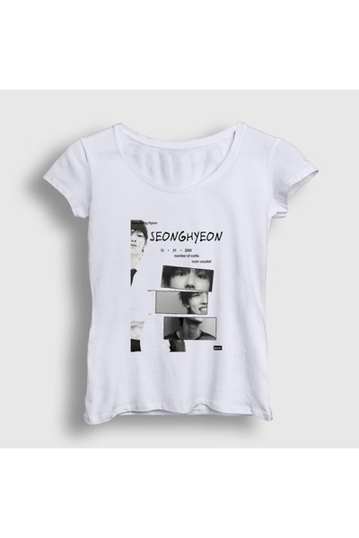 Presmono Women's White Seonghyeon K-Pop Cortis T-Shirt 613995Tt