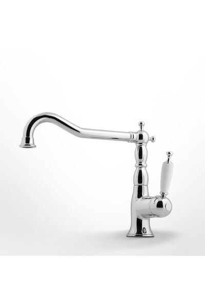 Bugnatese Oxford 6382-100 Μπαταρία Κουζίνας Χρωμέ/Λευκή Με Μακρύ Περιστρεφόμε...
