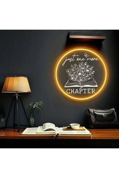 Slasa Just One More Chapter LED Neon Sign 40×40 cm, Multicolor, with 6mm Acry...