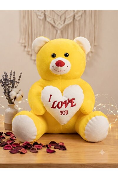 NARE 45 CM Peluş Ayıcık Kalpli I Love You Yazılı Büyük Boy Teddy Bear Sevgili...