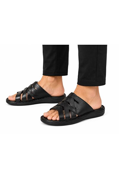 TRENDYSHOSE 07146 Natural Leather Anatomic Men's Slippers