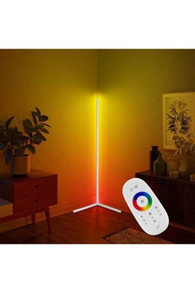 SUZBERRY مصباح أرضي ذكي LED للزوايا مع جهاز تحكم عن بعد باللون الأبيض