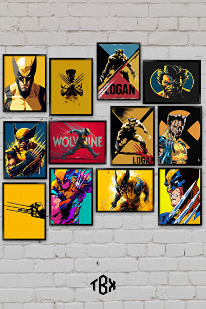 tablomaxtbx 12 Parça Wolverine X Men Marvel Logan Hugh Jackman Dekoratif MDF ...
