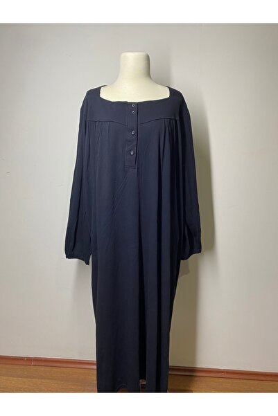 BB LORA Siyah Penye Rahat Kalıp Uzun Elbise