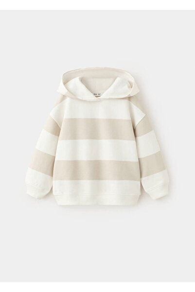MANGO Baby %100 pamuklu çizgili sweatshirt