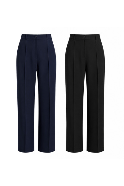 DI LORIA Women's High Waist Wide Leg Palazzo Trousers with Ribbed Front Stitc...