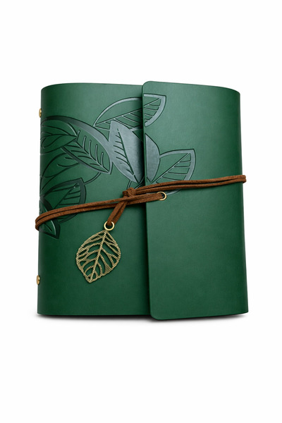 AKYILDIZ HOME HEDİYELİK Yaprak Desenli Deri Defter