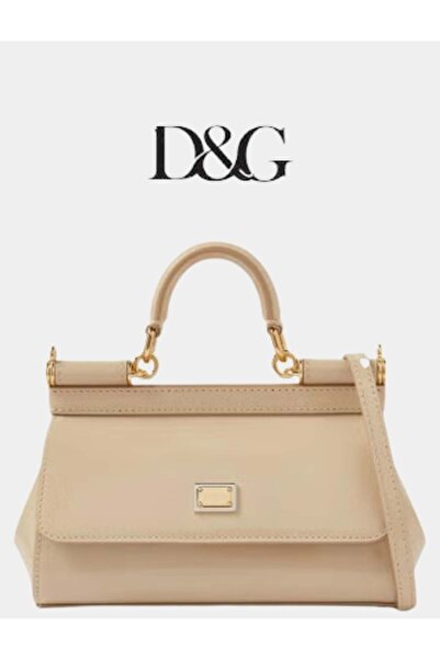 D&G Small East West Sicily Top-handle Bag in Glossy leather, Women's Tote Bag...