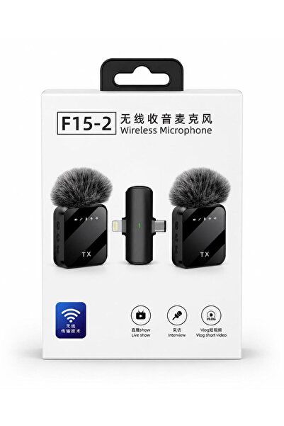 joyplus F15-2 Kablosuz Yaka Mikrofonu, Vlog Video Kayıt Röportaj Yayın Androi...