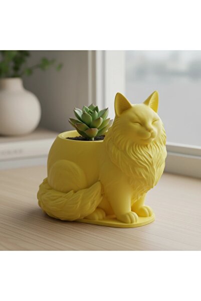 OEM Mini ghiveci decorativ Pisica Maine Coon, suport plante