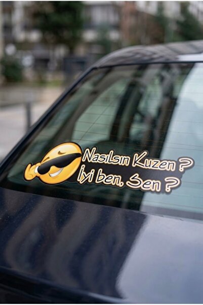 NET REKLAM Emojili Özel Tasarım “Nasılsın Kuzen? İyi ben,Sen?" Piyasa UV Bask...