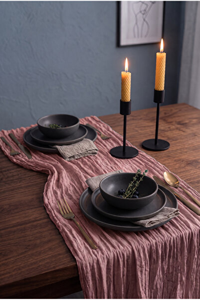 EvRossa Bohemian 100% Cotton Runner Tablecloth Wrinkled Textured Decorative T...