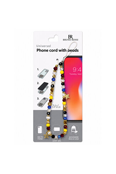 OEM Bruno Rossi BT-22 Beaded Phone Lanyard, Multicolor
