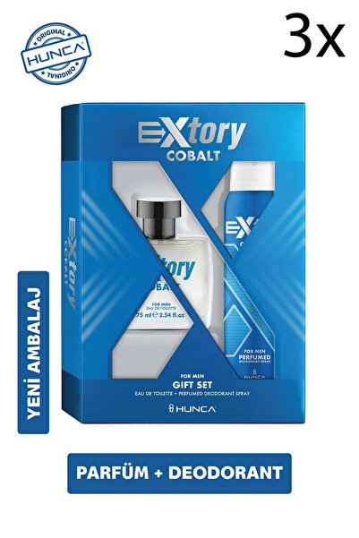 Extory Cobalt Erkek Parfüm Seti ( 75 ml Edt Parfüm + 150 ml Deodorant ) Aynı ...