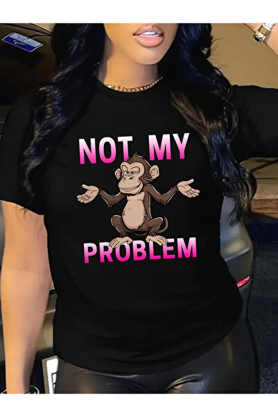 128 Plus Size - Plus Size - Plus Size - Animal Monkey Print T-Shirt, "Not My ...