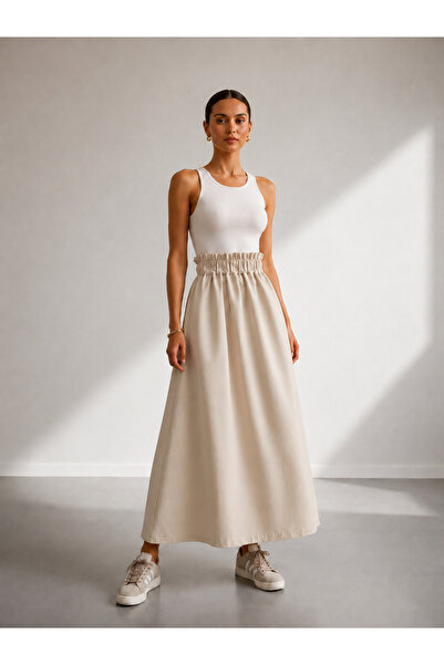Viva Vogue Relaxed Fit Gabardine Skirt
