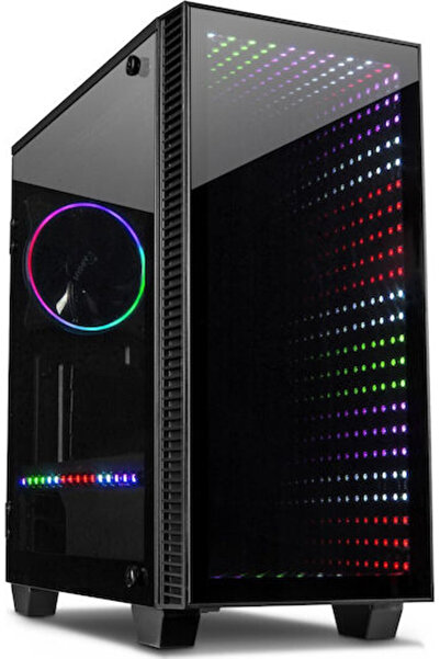 Inter-Tech X-608 Infinity Carcasă PC Micro Gaming Midi Tower cu Fereastră Lat...