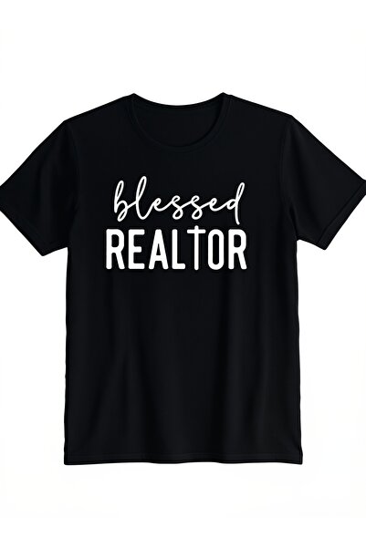 BASEPULSE 1 قطعة تي شيرت يونيسكس بأكمام قصيرة بتصميم 'Blessed Realtor' وطباعة...